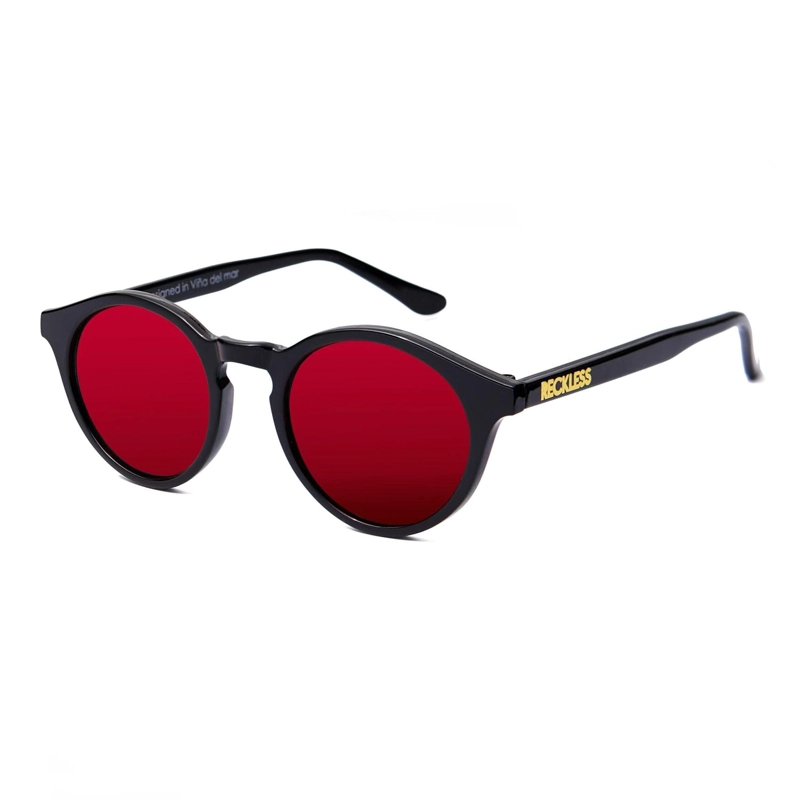 LENTES SOL RECKLESS CUJAS NEGRO ROJO PROTECCIÓN UV 400 - 2