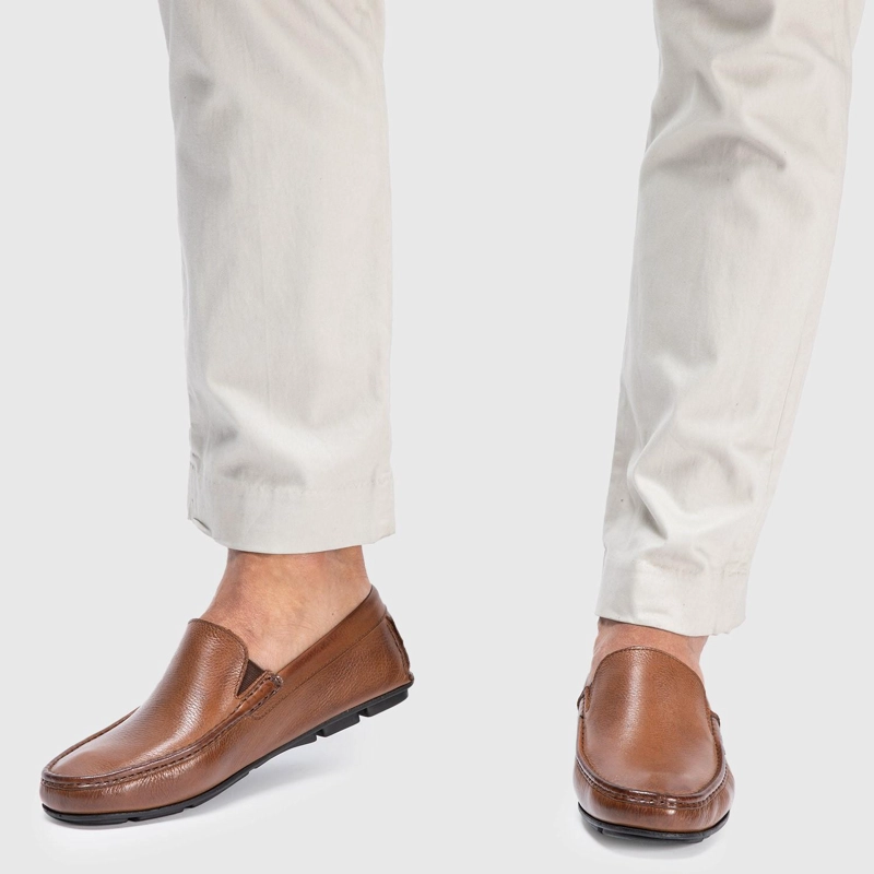 MOCASIN DE CUERO HOMBRE GUANTE WHISKY ANCONA 0034359 - 2