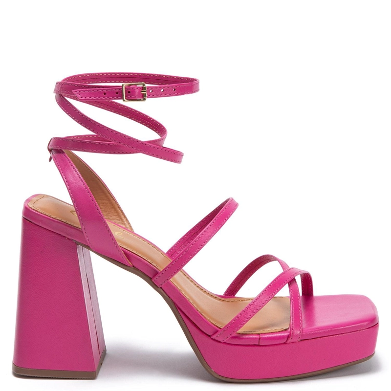 SANDALIA DE CUERO MUJER GACEL FUCSIA ATHENA - 1