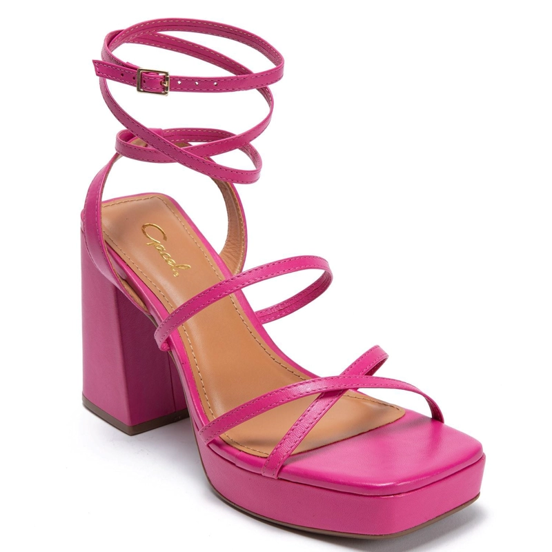 SANDALIA DE CUERO MUJER GACEL FUCSIA ATHENA - 2