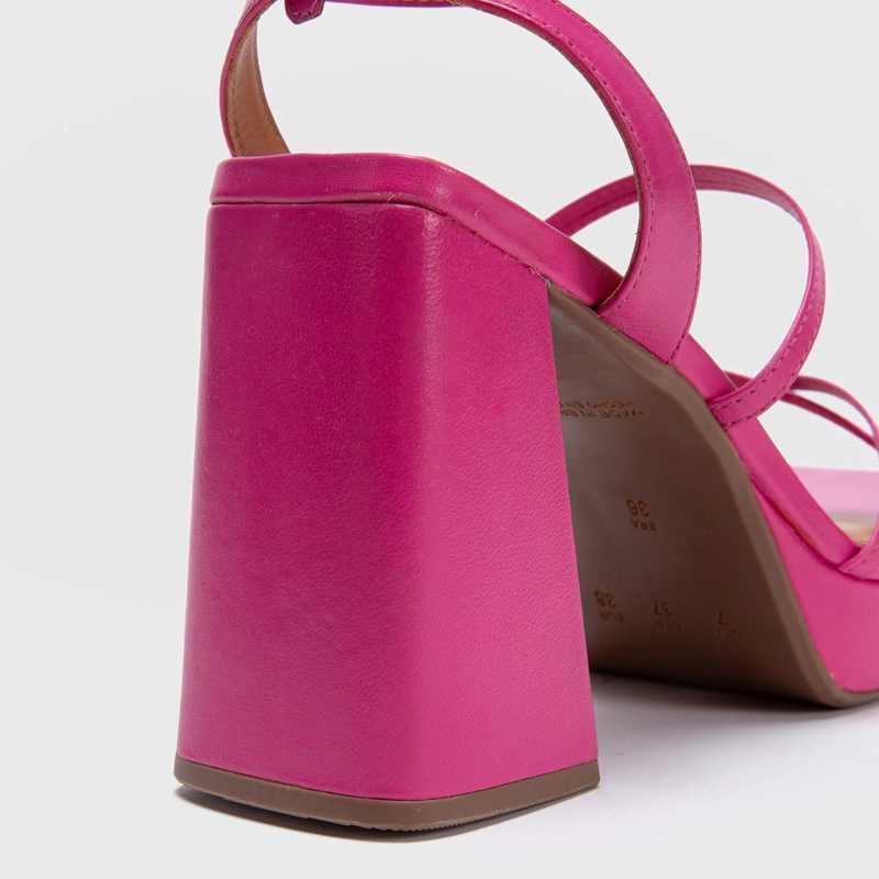 SANDALIA DE CUERO MUJER GACEL FUCSIA ATHENA - 3