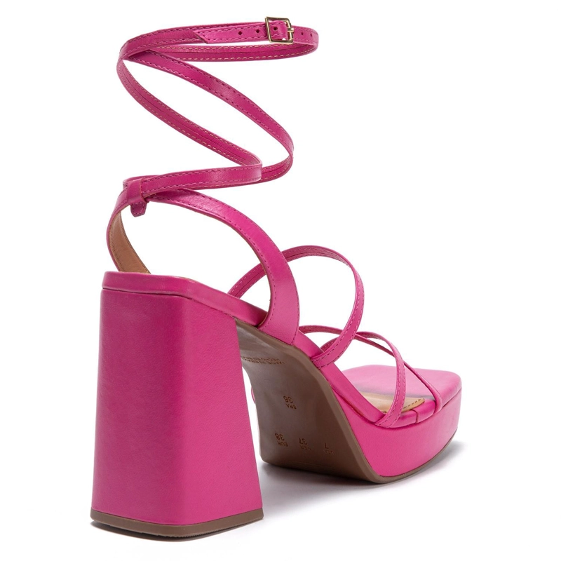 SANDALIA DE CUERO MUJER GACEL FUCSIA ATHENA - 4