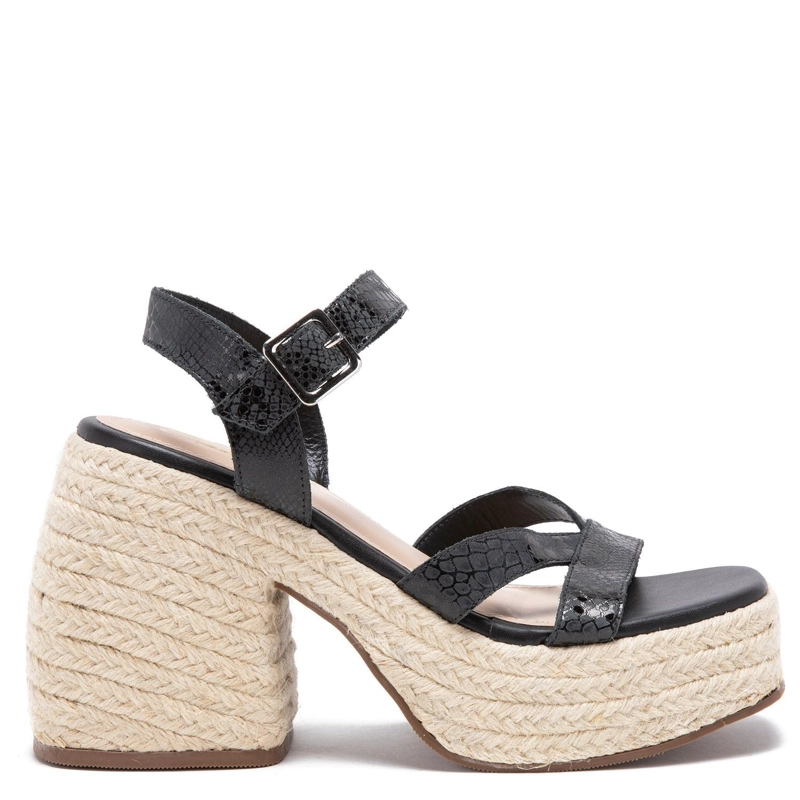 SANDALIAS MUJER GACEL CUERO NEGRO DIONE - 1