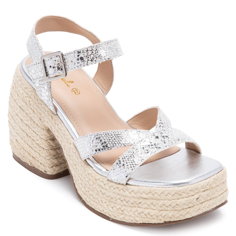 SANDALIAS MUJER GACEL CUERO DIONE PLATEADO - 2