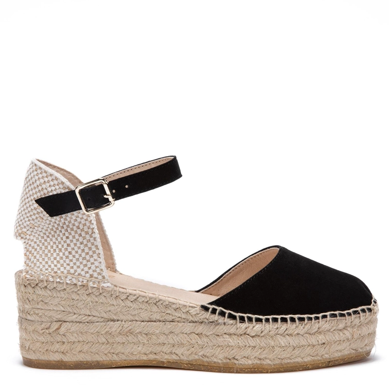 ALPARGATAS MUJER GACEL CUERO NEGRO MARGA - 1