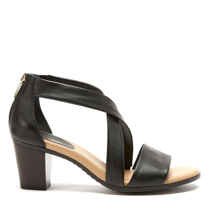 SANDALIAS MUJER GACEL CUERO NEGRO ROXXANE - 1
