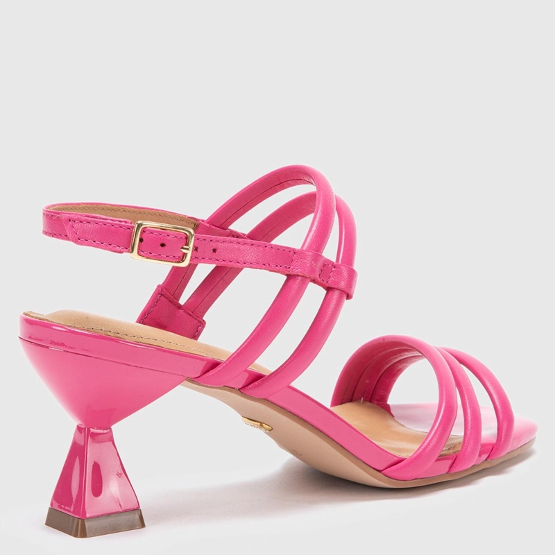 SANDALIA DE CUERO MUJER GACEL FUCSIA SANDRINE - 4