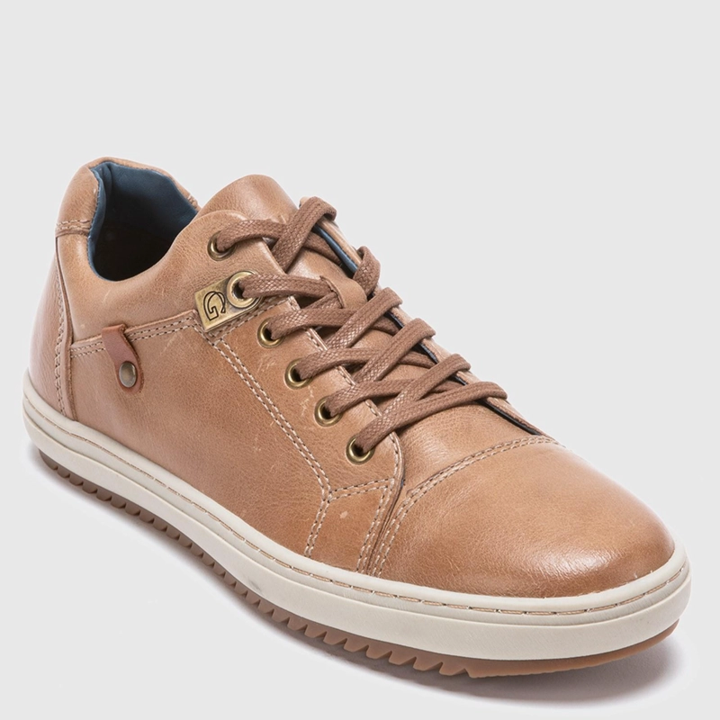 ZAPATILLA DE CUERO HOMBRE GUANTE CAFE  KANSAS 0034273 - 3