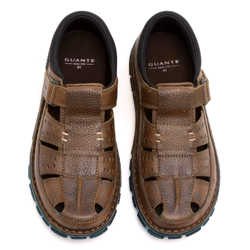 SANDALIAS HOMBRE GUANTE CUERO CERRADA BUDAPEST BRANDY - 4