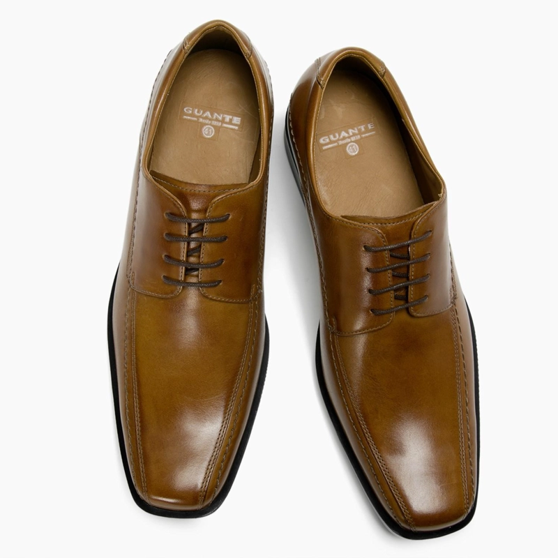 ZAPATO DE CUERO HOMBRE GUANTE CAMEL FIRENZE 0033147 - 3