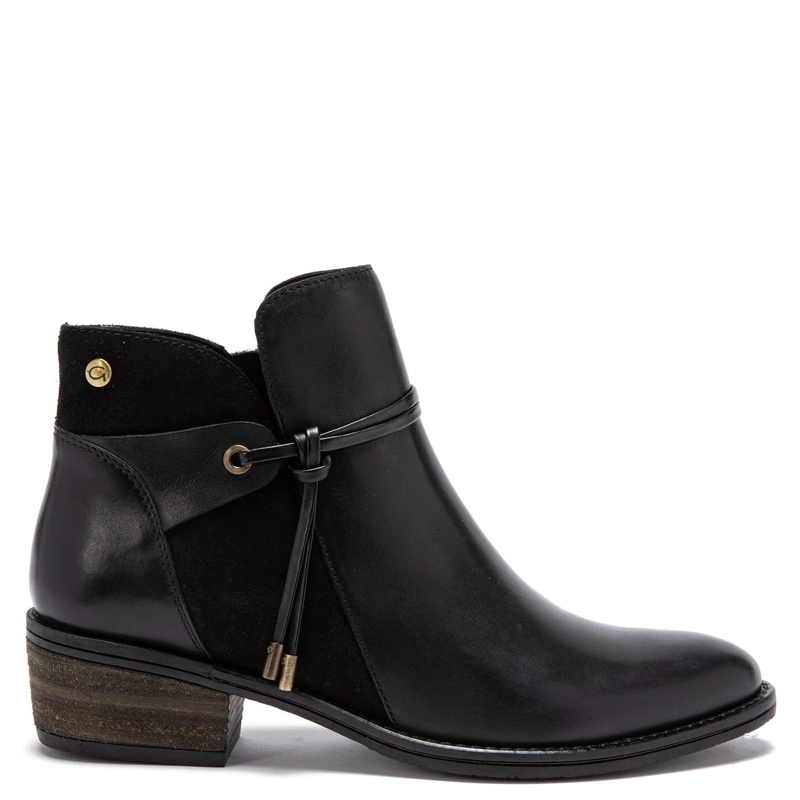BOTIN DE CUERO MUJER GACEL NEGRO GINA - 1