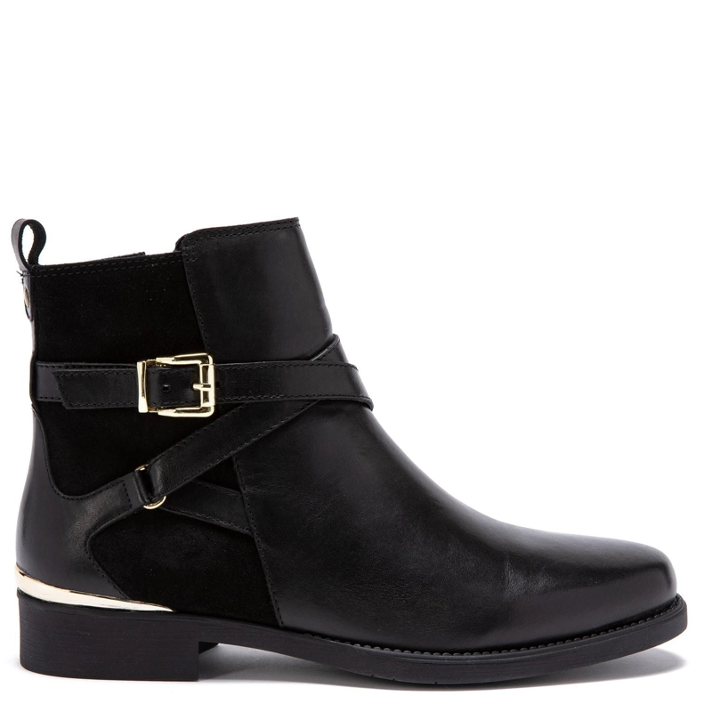 BOTIN DE CUERO MUJER GACEL NEGRO HORTENCIA - 1