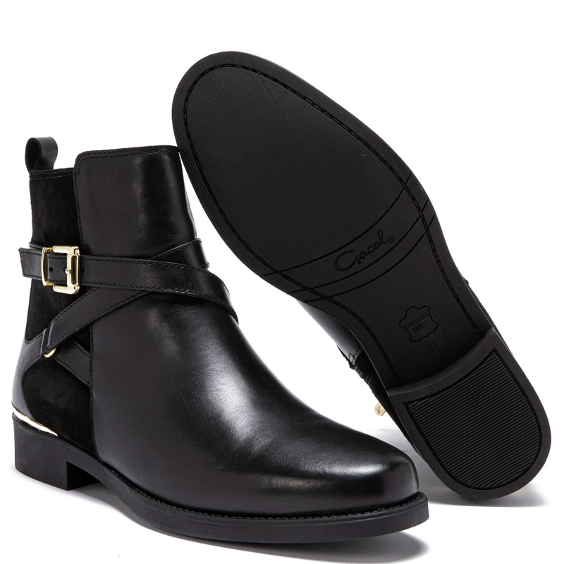 BOTIN DE CUERO MUJER GACEL NEGRO HORTENCIA - 4