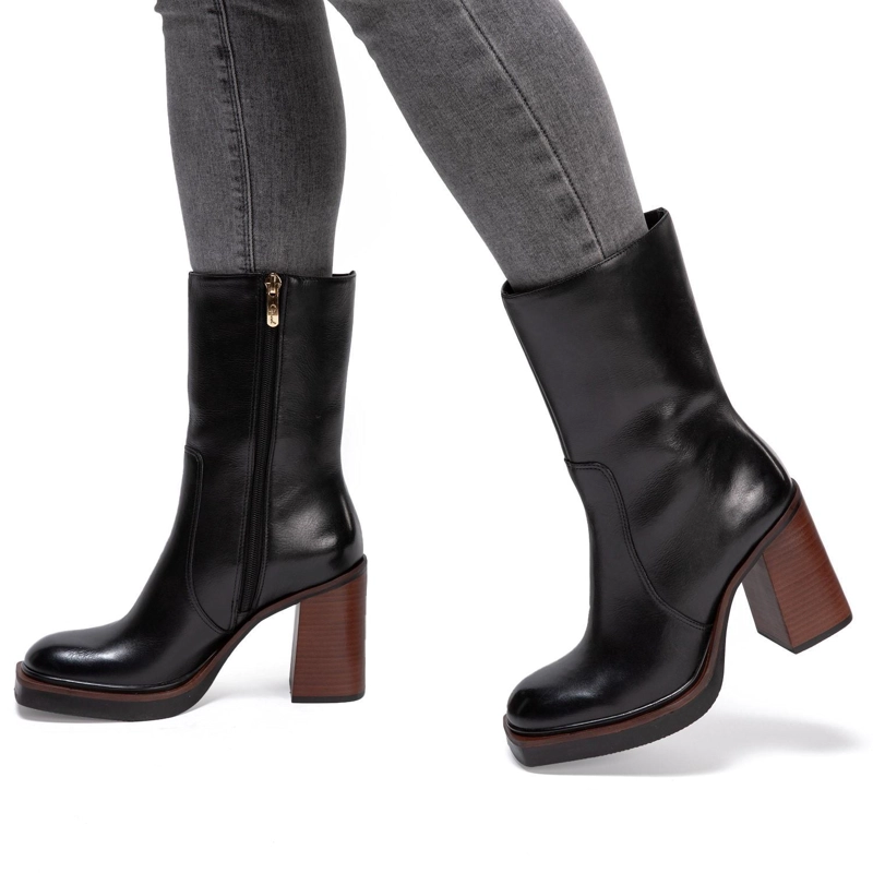 BOTA DE CUERO MUJER GACEL NEGRO ELEONORA 0659202 - 2