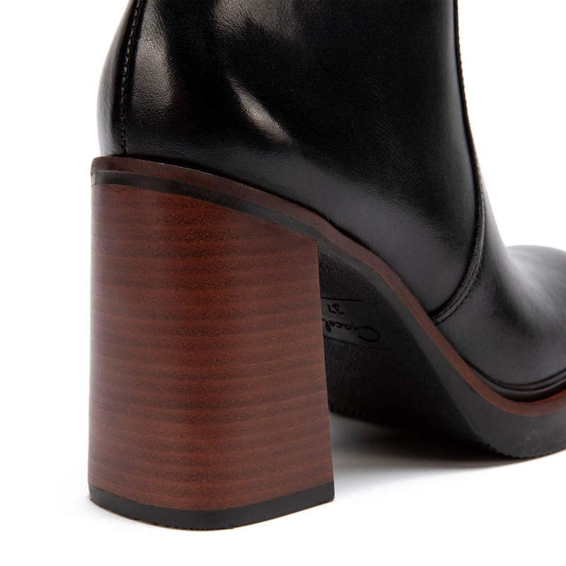 BOTA DE CUERO MUJER GACEL NEGRO ELEONORA 0659202 - 4