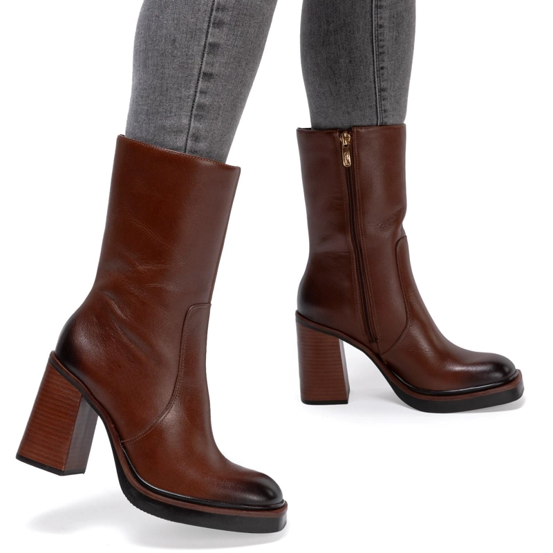 BOTA DE CUERO MUJER GACEL CAFE  ELEONORA - 2