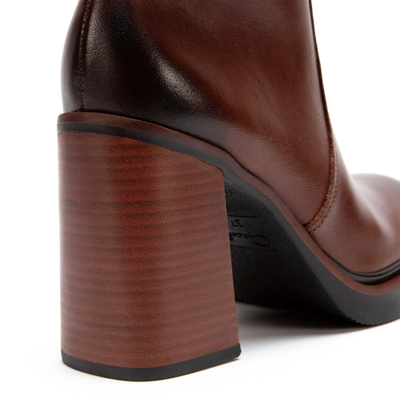 BOTA DE CUERO MUJER GACEL CAFE  ELEONORA - 4