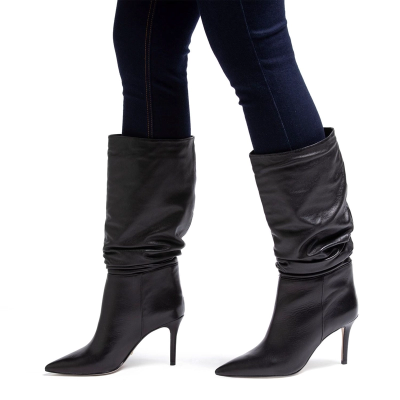 BOTA DE CUERO MUJER GACEL NEGRO JAZMIN - 2