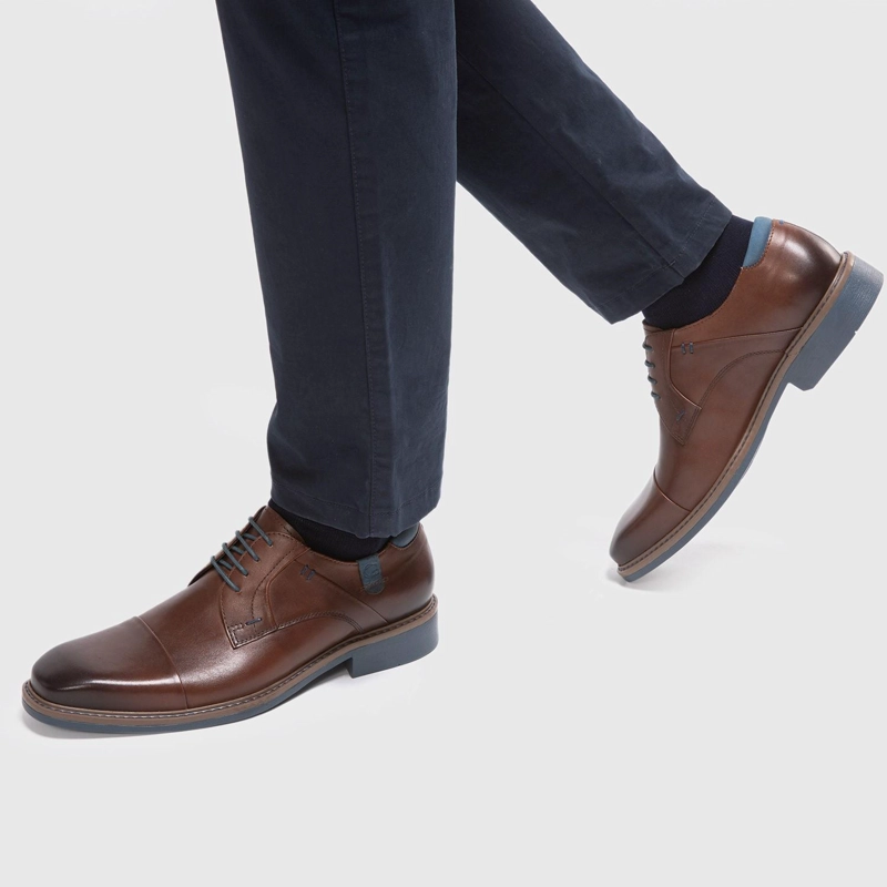 ZAPATO DE CUERO HOMBRE GUANTE CAFE  TORONTO 0035450 - 2