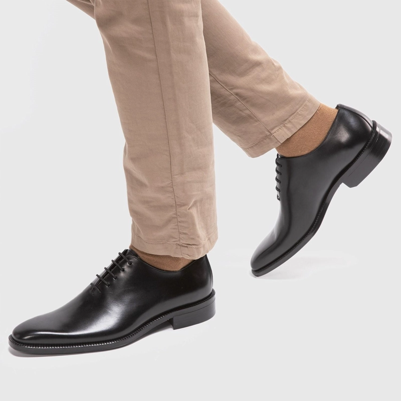 ZAPATO DE CUERO HOMBRE GUANTE NEGRO SUELA PRESIDENT 0035438 - 2