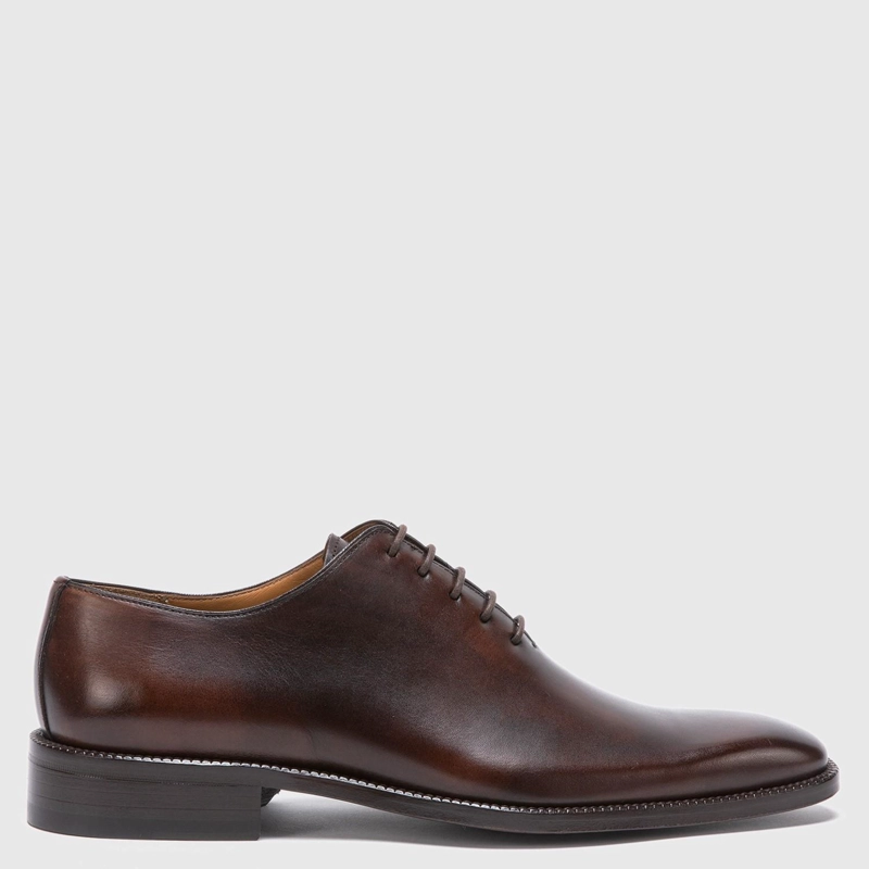 ZAPATO DE CUERO HOMBRE GUANTE CHOCOLATE SUELA PRESIDENT 0035437 - 1