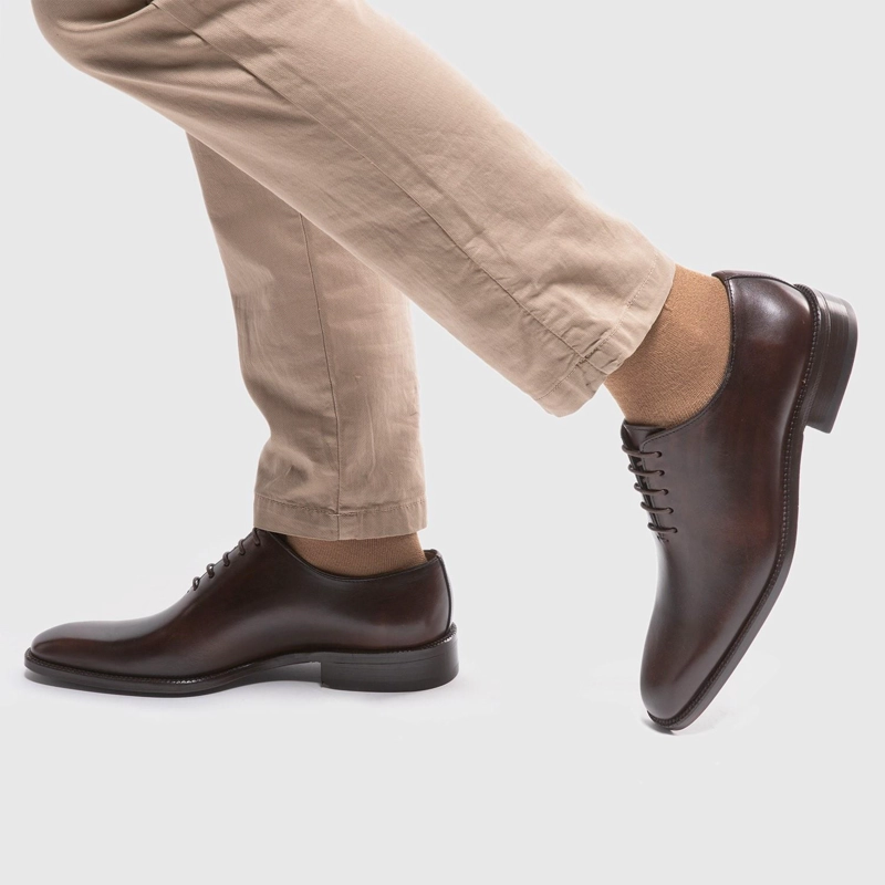 ZAPATO DE CUERO HOMBRE GUANTE CHOCOLATE SUELA PRESIDENT 0035437 - 2