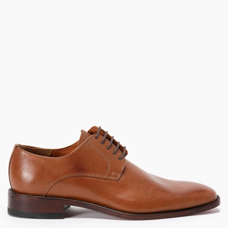 ZAPATO DE CUERO HOMBRE GUANTE CAMEL SUELA 0034262 - 1