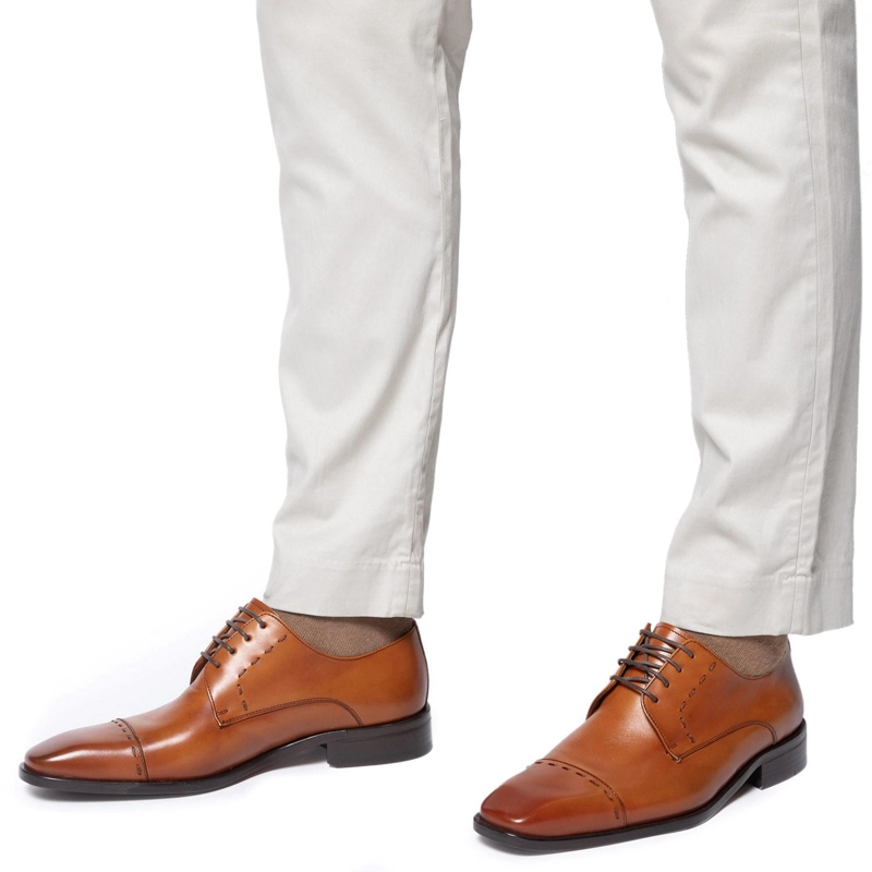 ZAPATO DE CUERO HOMBRE GUANTE BRANDY SUELA PRESIDENT 0034495 - 2