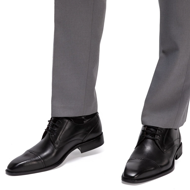 ZAPATO DE CUERO HOMBRE GUANTE NEGRO SUELA - 2