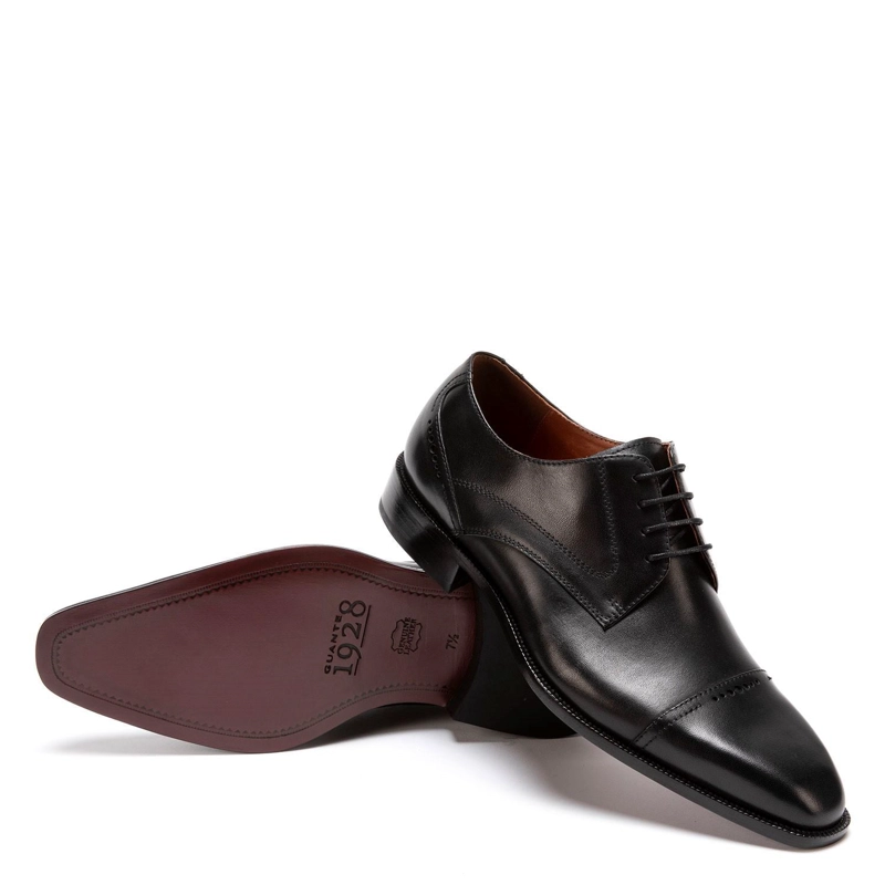 ZAPATO DE CUERO HOMBRE GUANTE NEGRO SUELA - 4