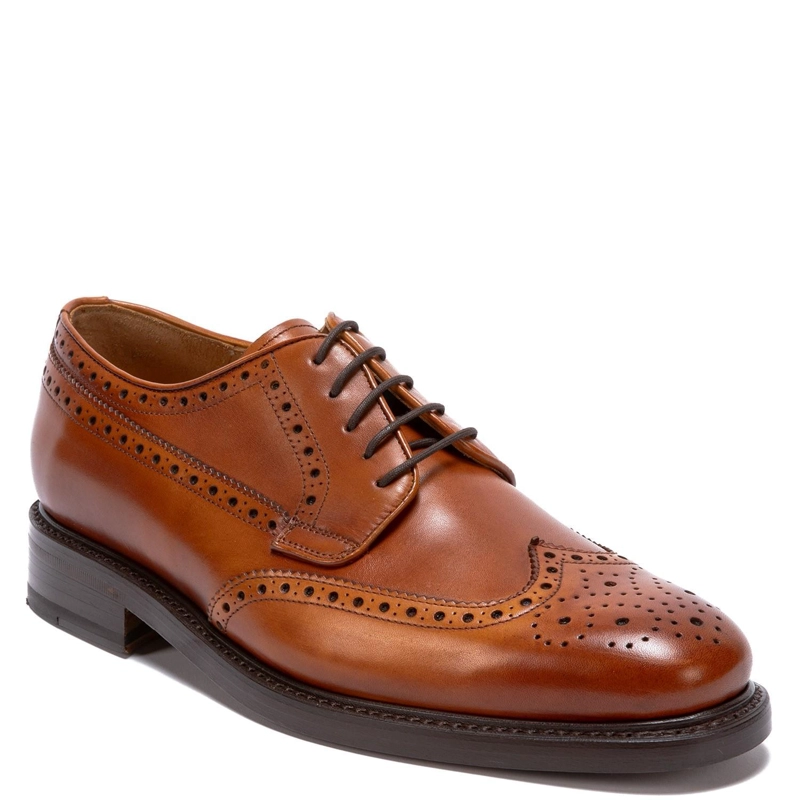 ZAPATO DE CUERO HOMBRE GUANTE BRANDY SUELA PUNTEADO - 3