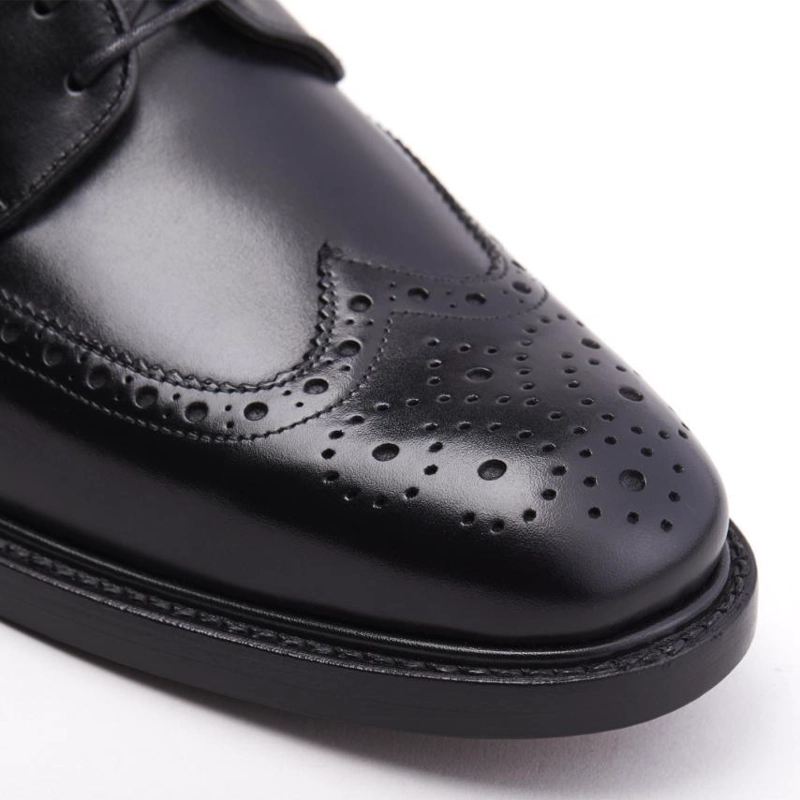 ZAPATO DE CUERO HOMBRE GUANTE NEGRO SUELA PUNTEADO - 3