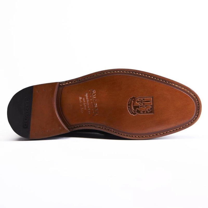 ZAPATO DE CUERO HOMBRE GUANTE NEGRO SUELA PUNTEADO - 4