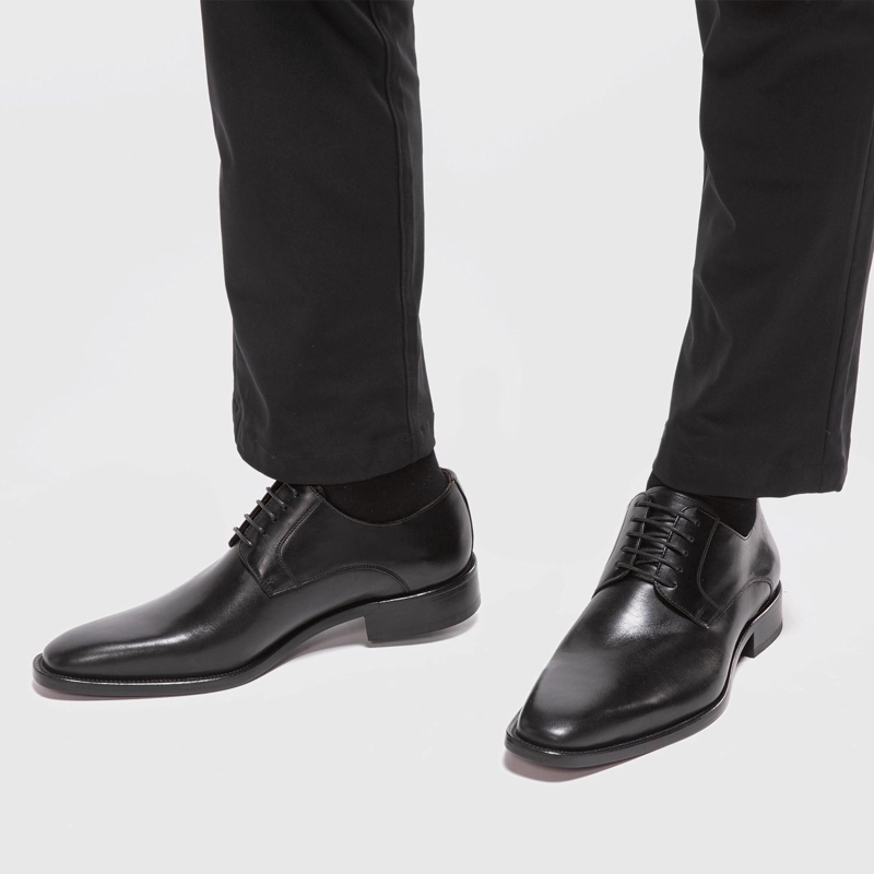 ZAPATO DE CUERO HOMBRE GUANTE NEGRO SUELA - 2