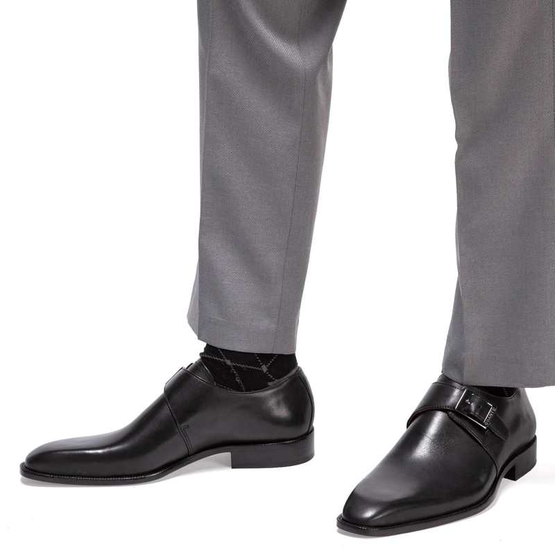 ZAPATO DE CUERO HOMBRE GUANTE NEGRO SUELA 0031933 - 2
