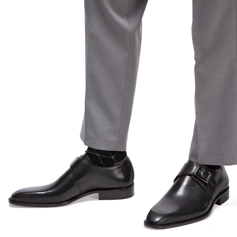ZAPATO DE CUERO HOMBRE GUANTE NEGRO SUELA - 2