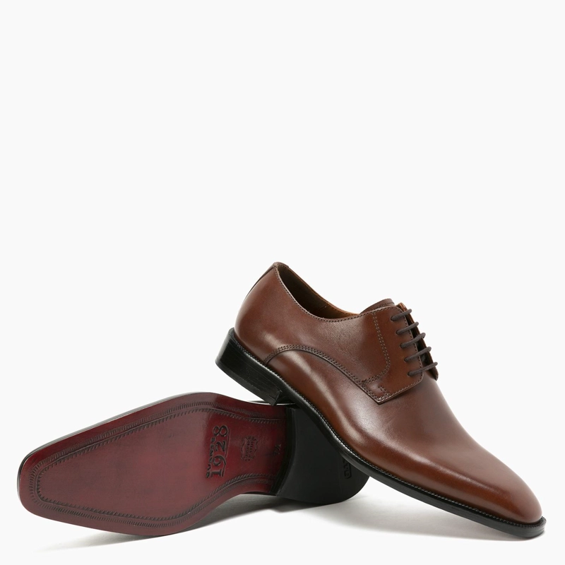 ZAPATO DE CUERO HOMBRE GUANTE BRANDY SUELA - 2