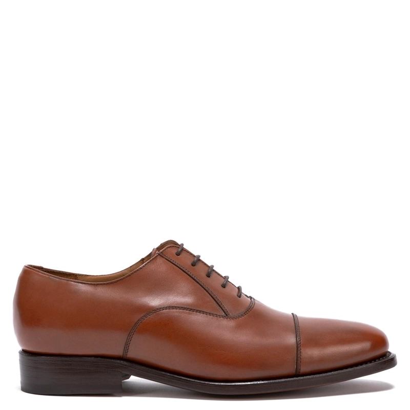 ZAPATO DE CUERO HOMBRE GUANTE BRANDY SUELA PUNTEADO - 1