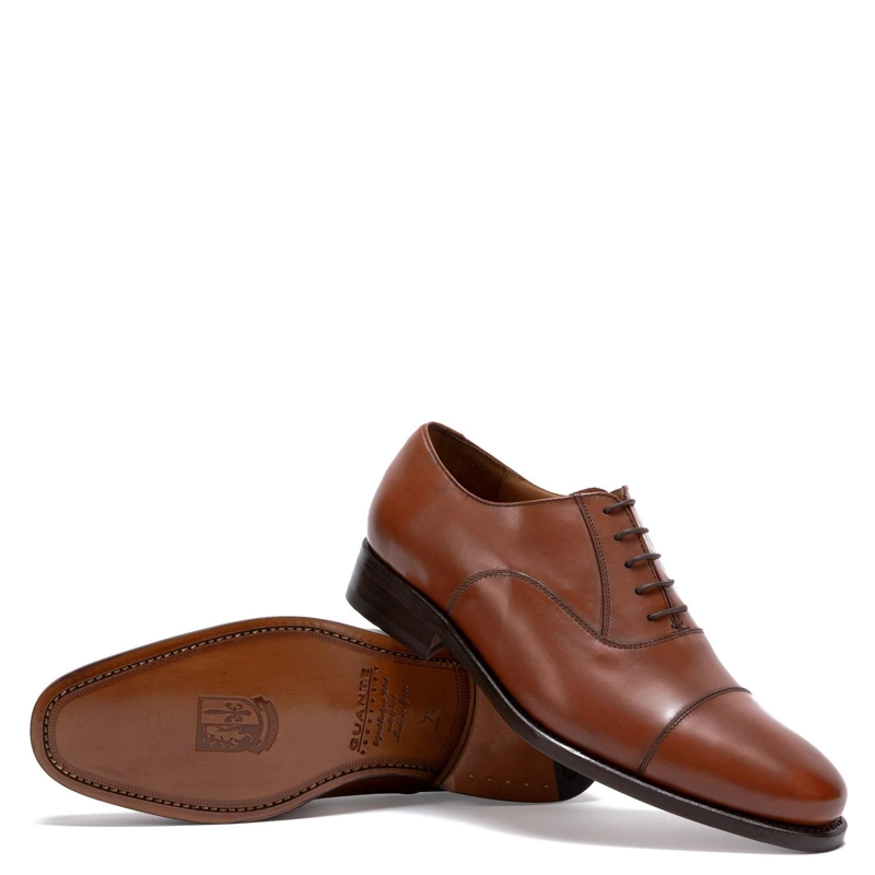 ZAPATO DE CUERO HOMBRE GUANTE BRANDY SUELA PUNTEADO - 4