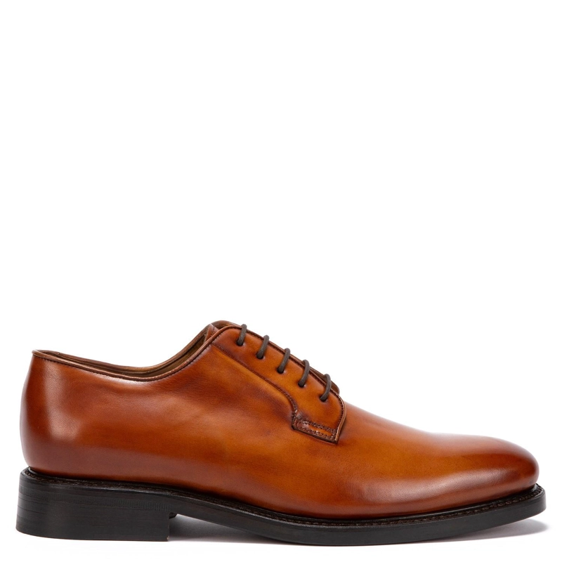 ZAPATO DE CUERO HOMBRE GUANTE BRANDY SUELA PUNTEADO 0034507 - 1