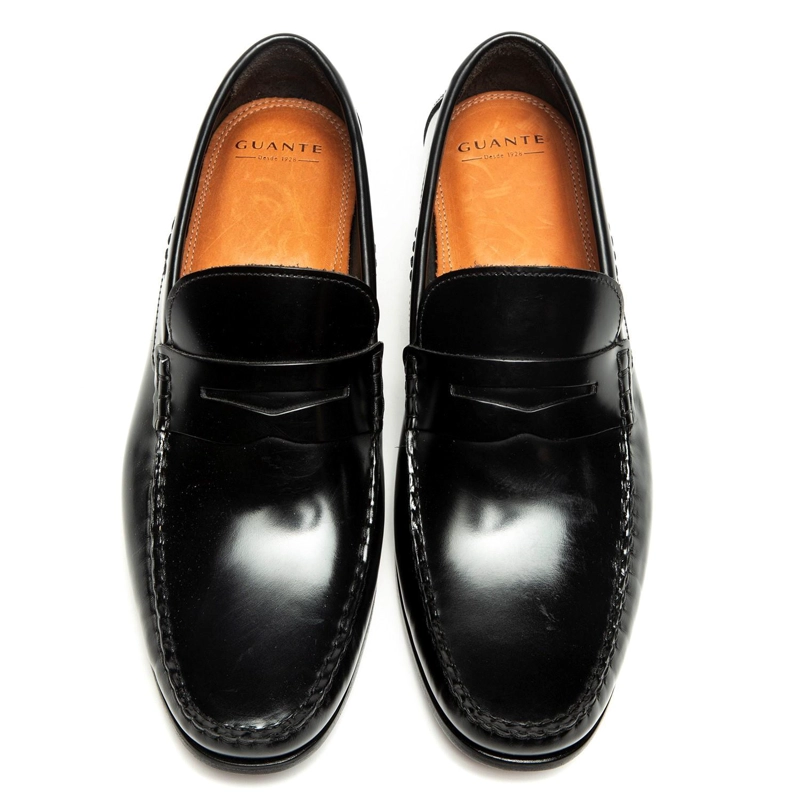 MOCASINES HOMBRE GUANTE CUERO NEGRO SUELA - 4