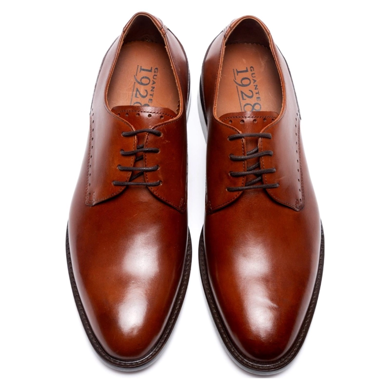 ZAPATO DE CUERO HOMBRE GUANTE CAMEL SUELA 0034783 - 4