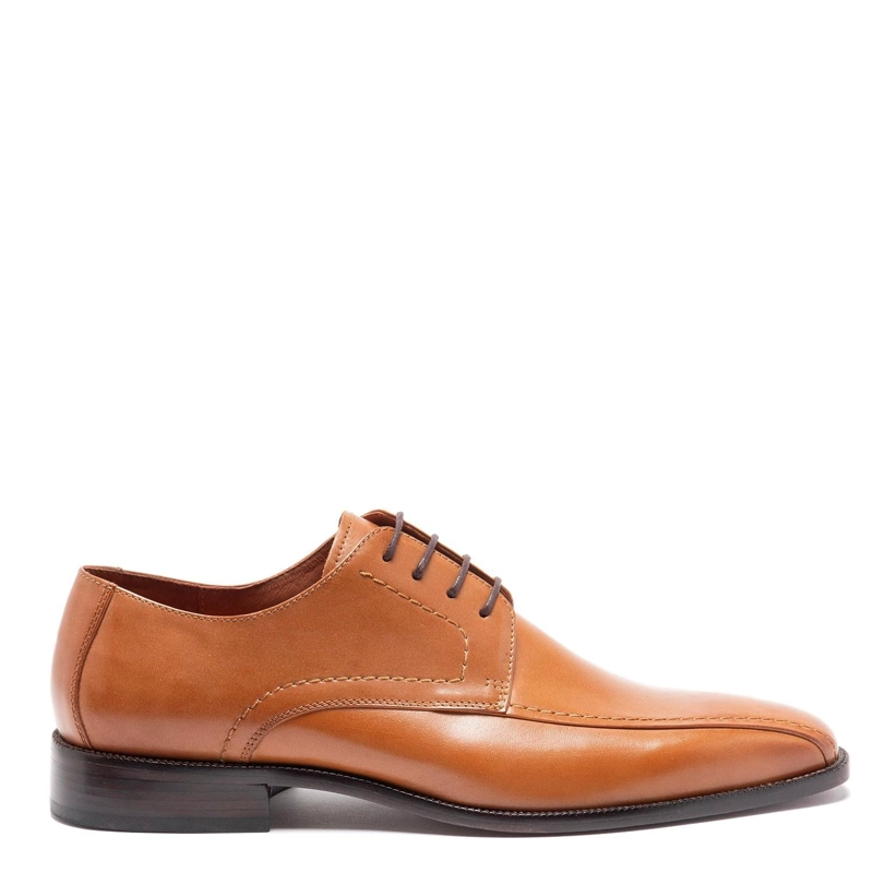 ZAPATO DE CUERO HOMBRE GUANTE CAMEL SUELA 0034393 - 1