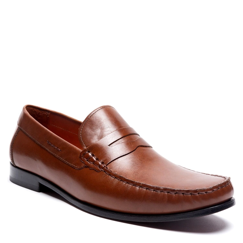 MOCASIN DE CUERO HOMBRE GUANTE WHISKY SUELA - 2
