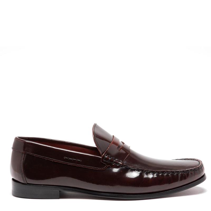 MOCASIN DE CUERO HOMBRE GUANTE GUINDA SUELA 0034430 - 1