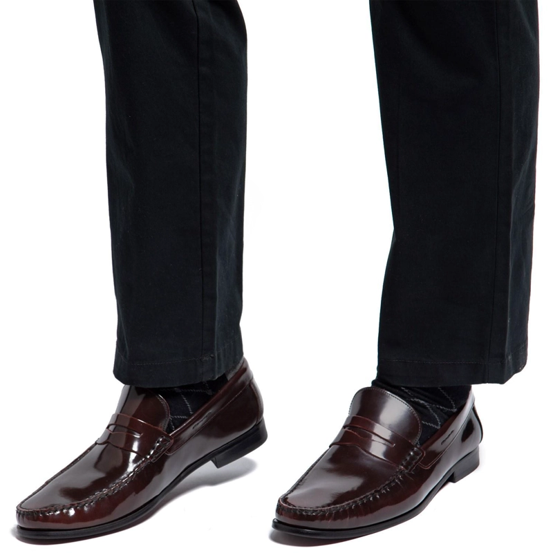 MOCASIN DE CUERO HOMBRE GUANTE GUINDA SUELA 0034430 - 2