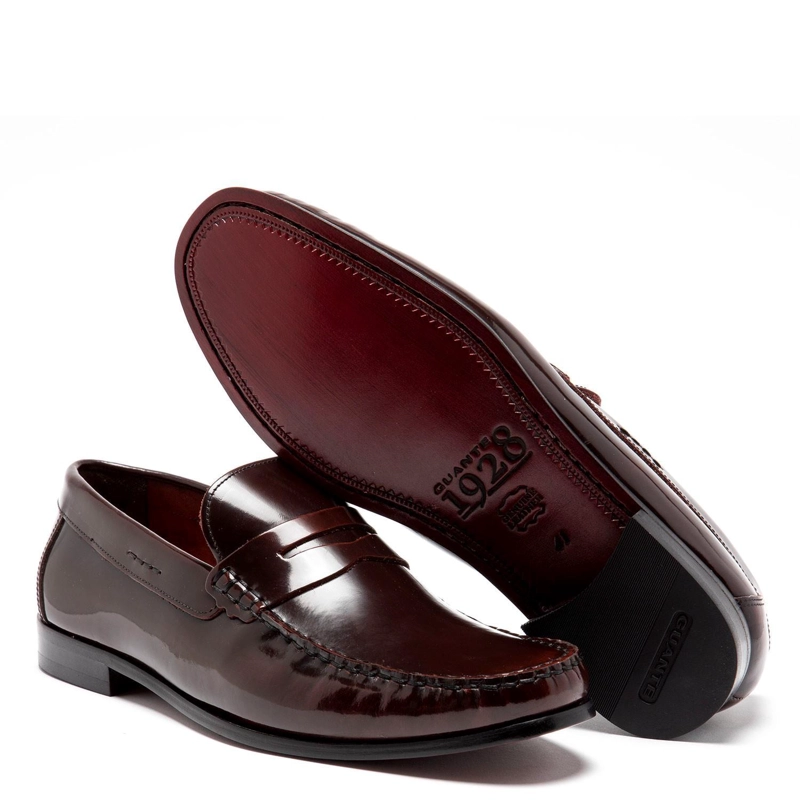 MOCASIN DE CUERO HOMBRE GUANTE GUINDA SUELA 0034430 - 4