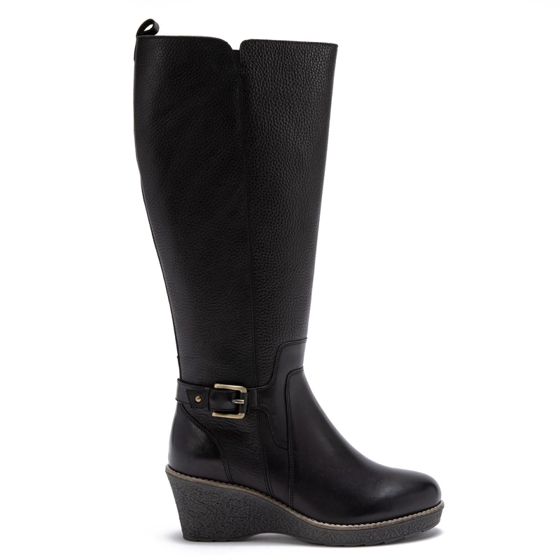 BOTA DE CUERO MUJER GACEL NEGRO LEDA 0659278 - 1