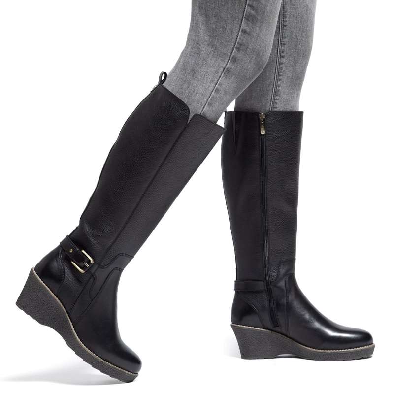 BOTA DE CUERO MUJER GACEL NEGRO LEDA 0659278 - 2