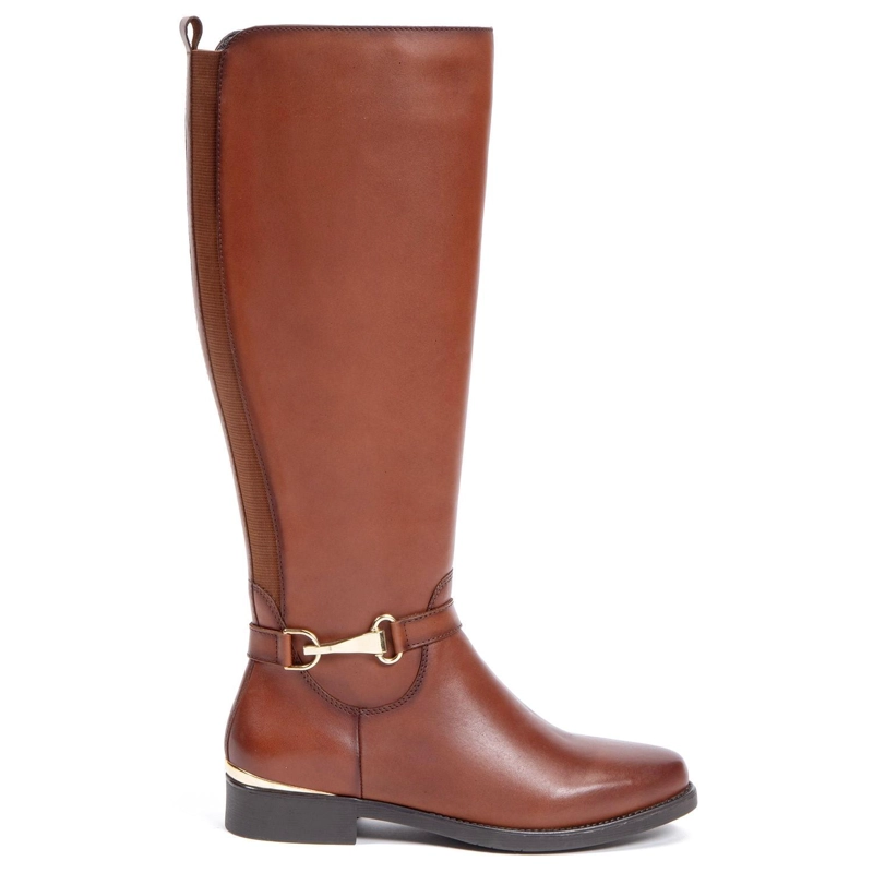 BOTA DE CUERO MUJER GACEL TABACO HORTENCIA - 1